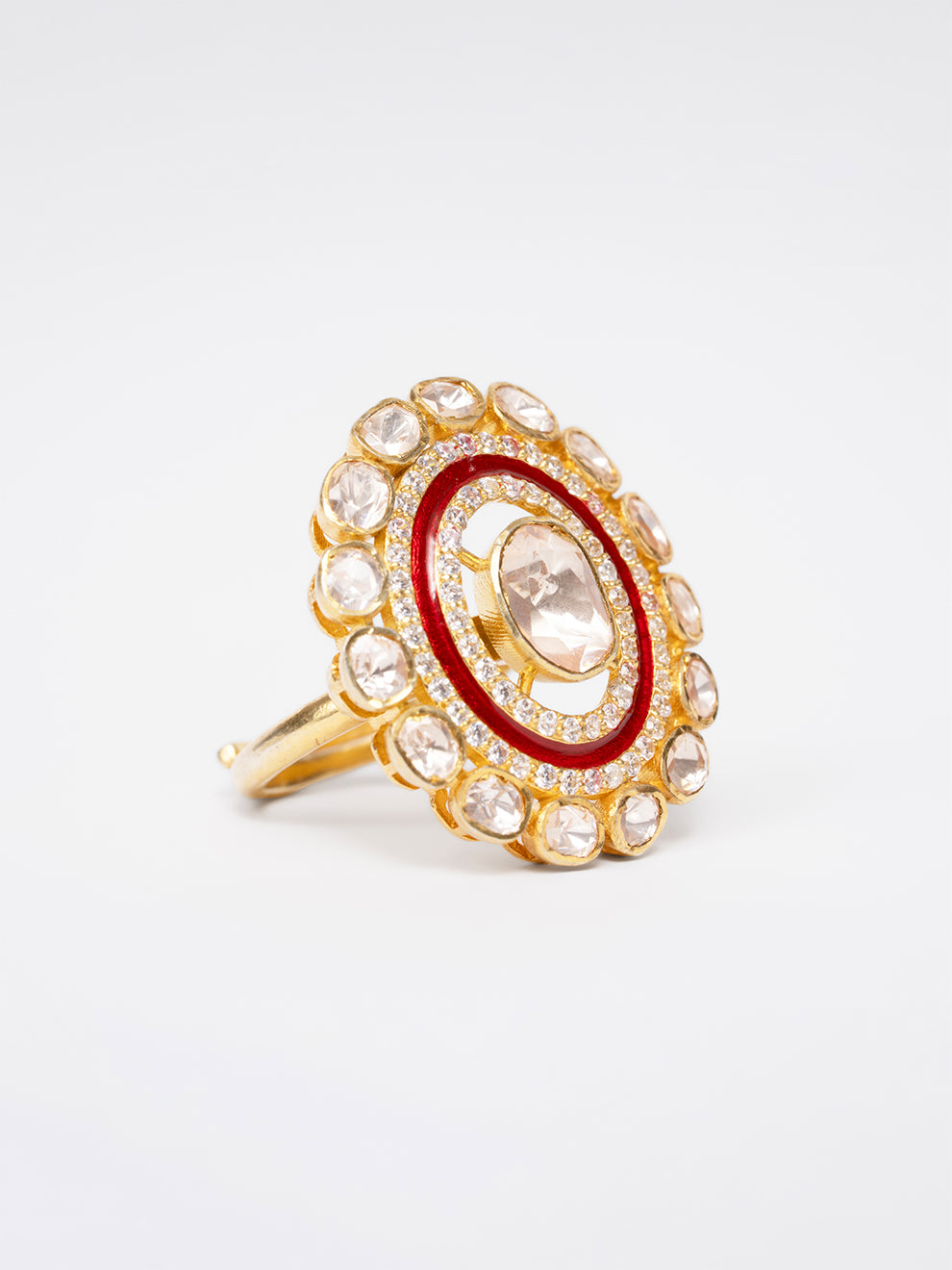 Imperial Red Halo Ring