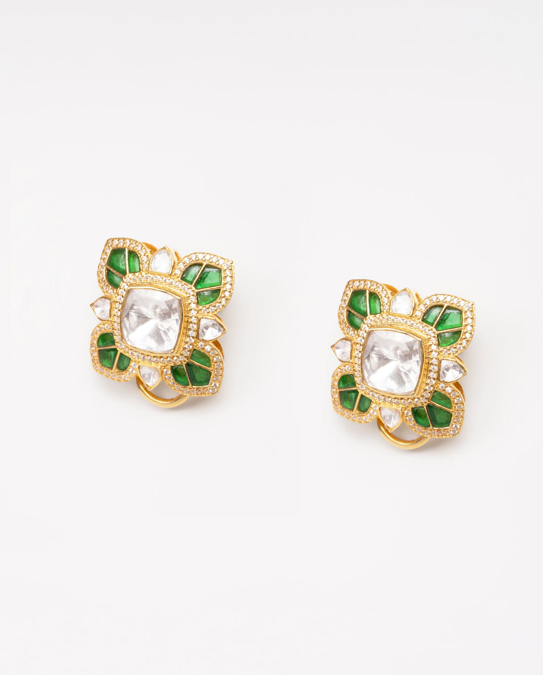 Mughal Majesty Earrings Emerald Green