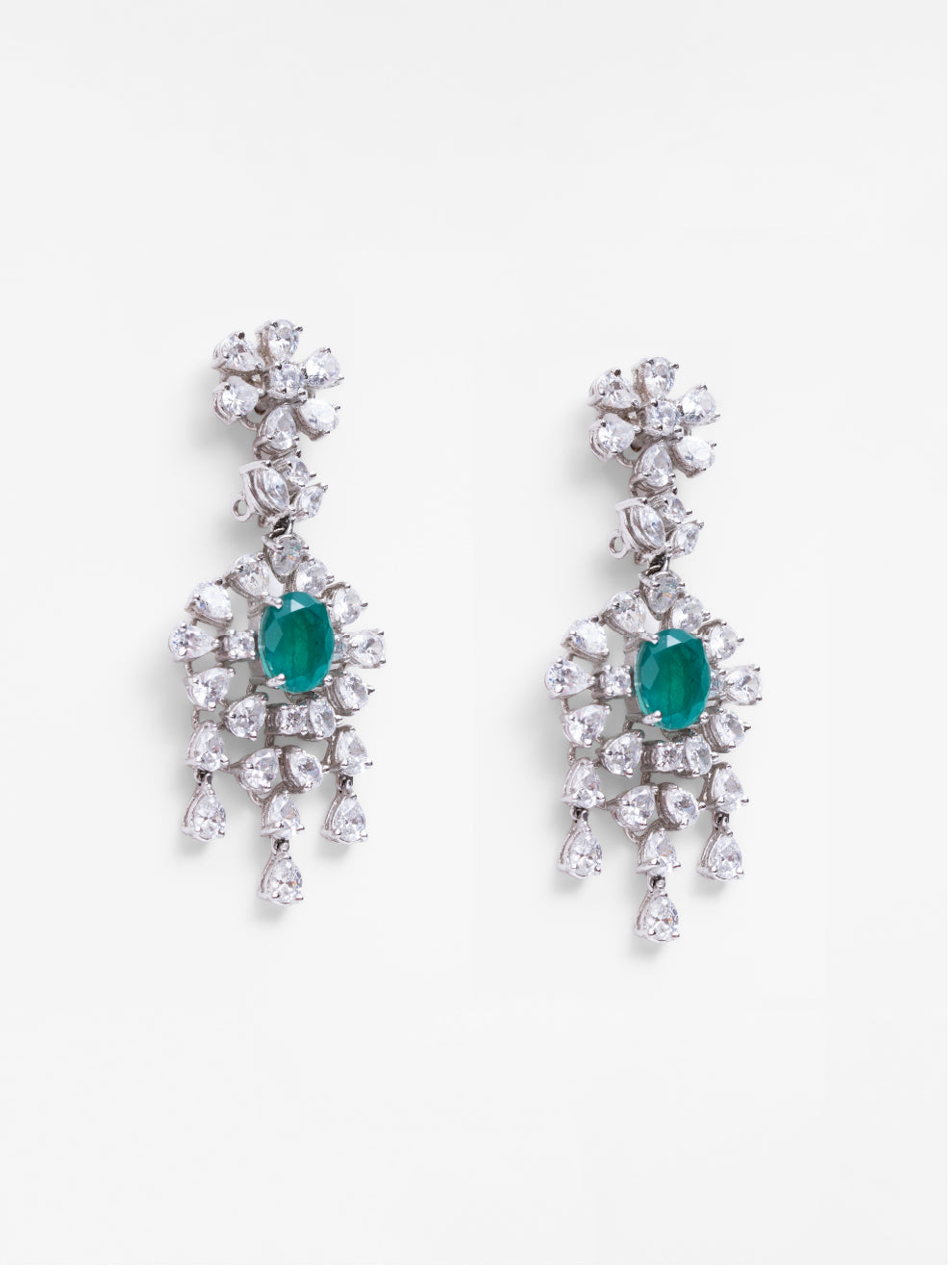 Regal Emerald Chandelier Earrings