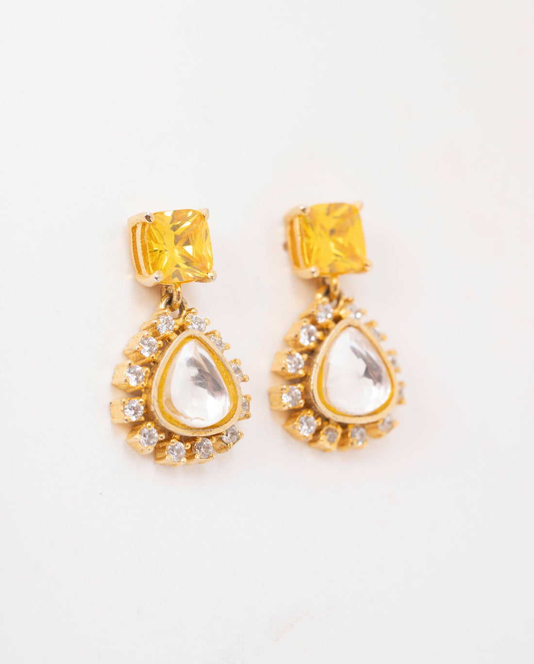 Yellow Saphire Charm Earrings